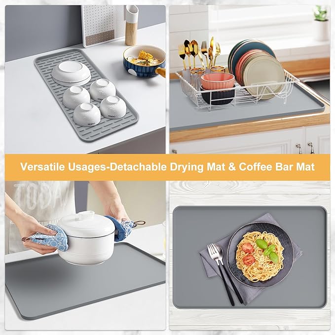 Silicone Coffee Mat, Fits Under Coffee Maker, Espresso Machine, Dish Rack - Image 8