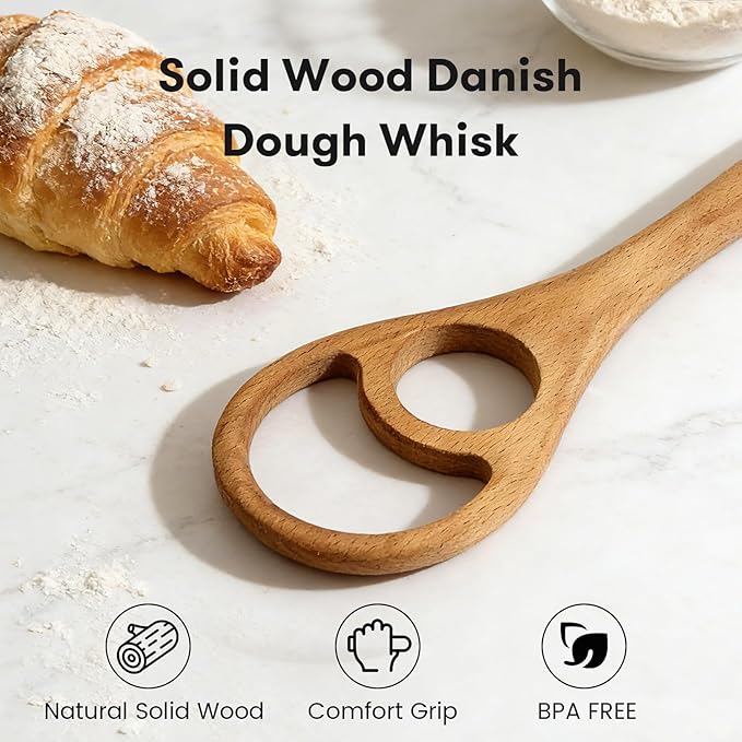 Wooden Danish Dough Whisk - Image 2