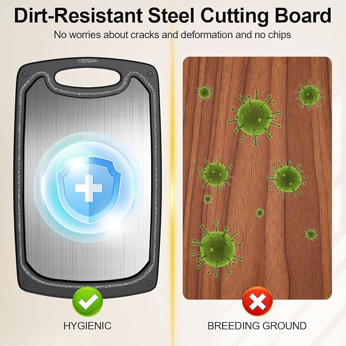 Viretang Metal Cutting Boards for Kitchen, Functional Large Black Plastic - Image 5