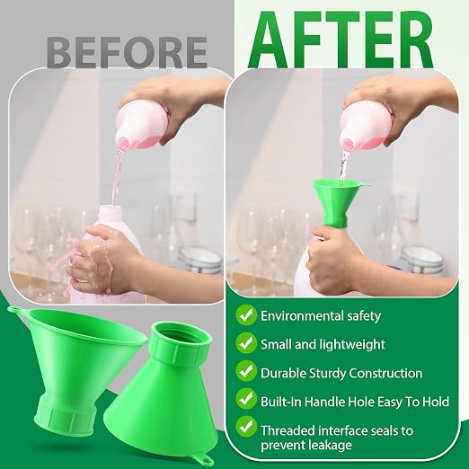 Threaded Funnel Easy Fill Funnel, Twist On Empty Spray Bottle Refill Adapter Fit - Image 6