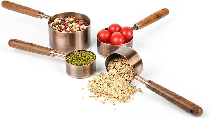 Copper Measuring Cups & Spoons Set 8, Stainless Steel Measuring Cups and Spoons - Image 4
