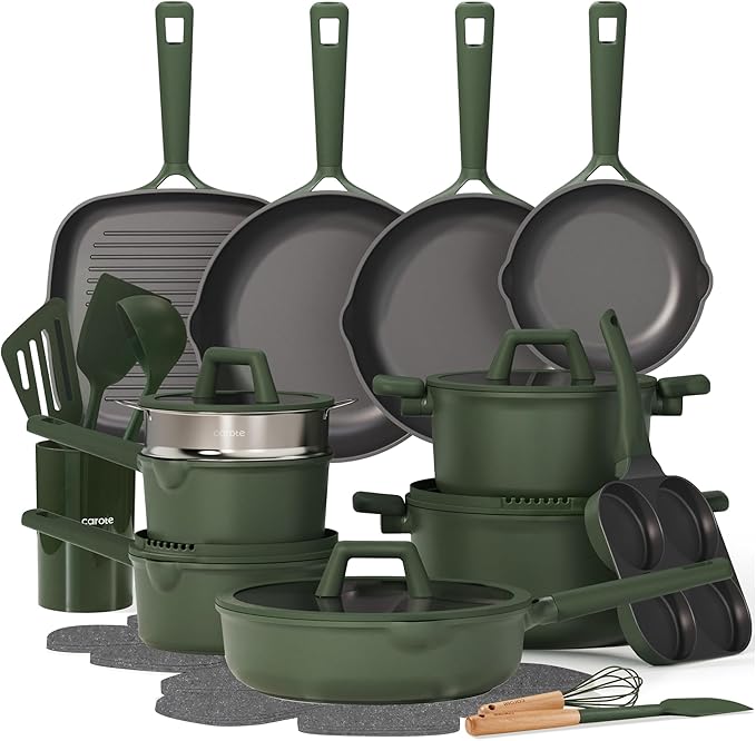 CAROTE 31PCS Pots and Pans Set, Nonstick Cookware Set Kitchen Non Stick by CAROTE