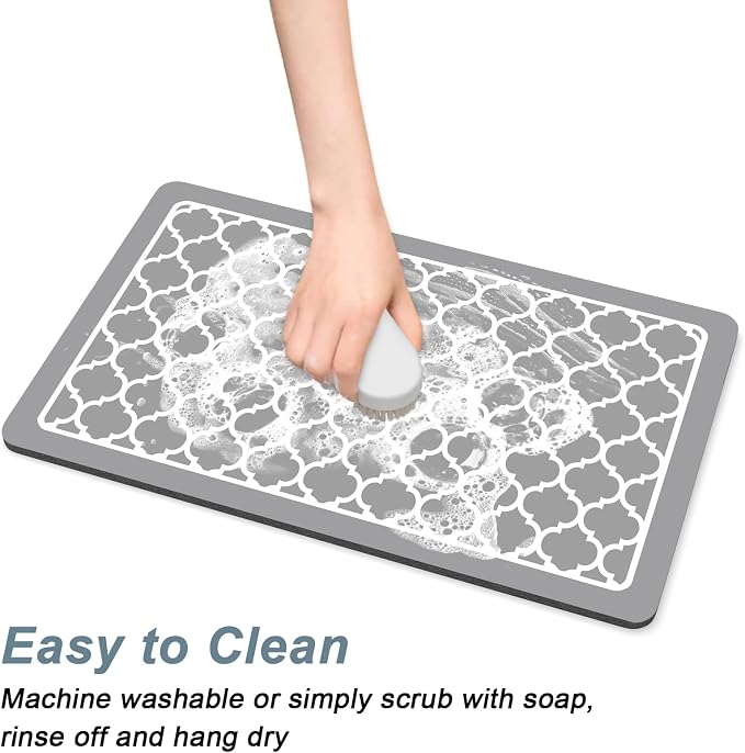 Rnivvi Coffee Mat, Hide Stain Rubber Backed Absorbent Dish Drying Pad - Image 5