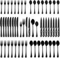 Astercook Silverware Set 48-Piece Black Flatware Set by Astercook