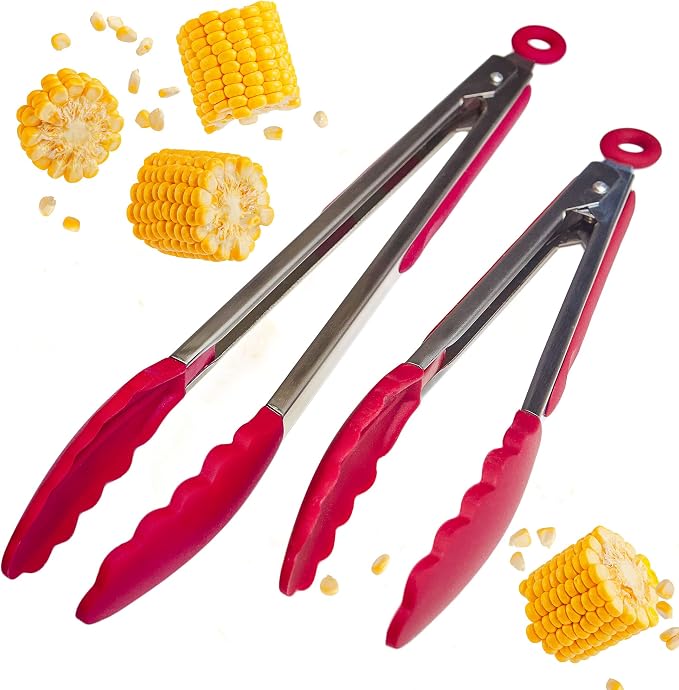 StarPack Premium Silicone Kitchen Tongs Set of 2 by StarpackHome