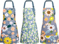 BOUMUSOE 3 Pack Floral Aprons by BOUMUSOE