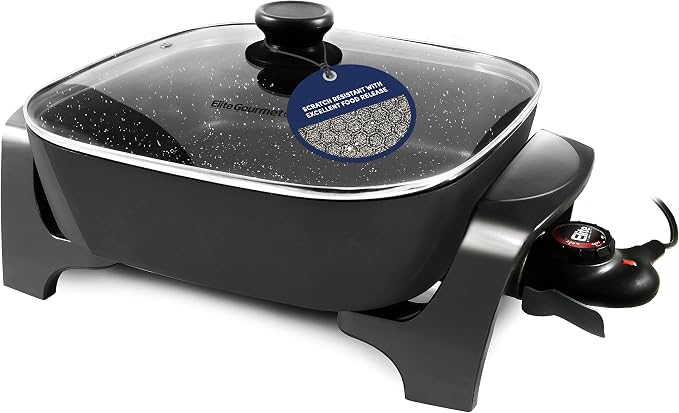 Elite Gourmet EG6201 Extra Deep 12"x12"x3.2" Scratch Resistant Dishwasher Safe by EliteGourmet