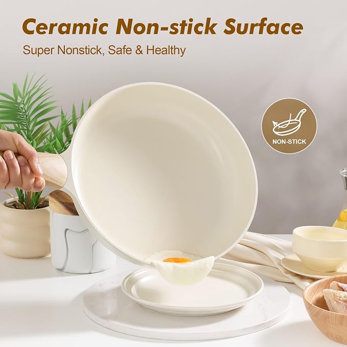 SENSARTE Ceramic Nonstick Frying Pan Skillet 11Inch Non Stick Omelette Pans - Image 2