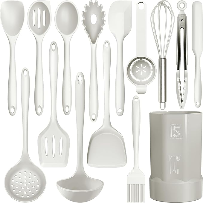 AOTHOD Silicone Cooking Utensils Set by Safeandsuitableforuse