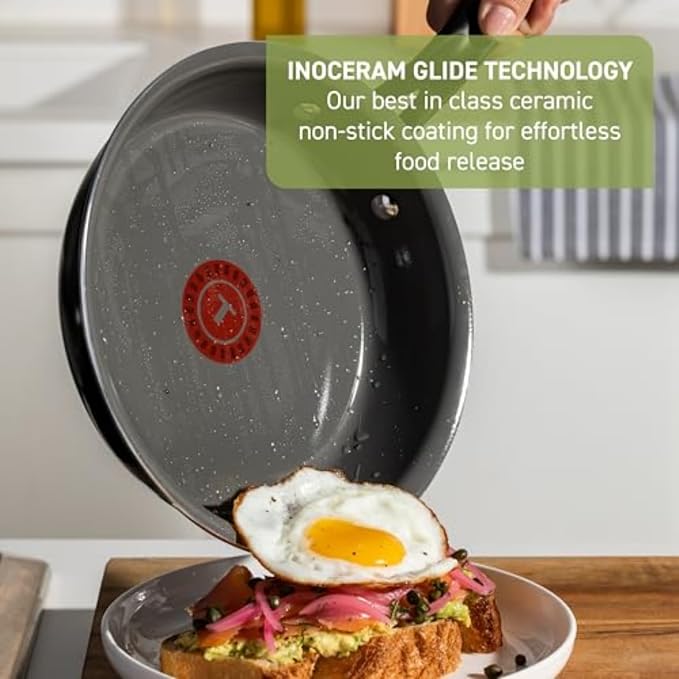 T-fal Preserve Ceramic, Non stick Cookware Set 13-Piece, Oven & Broiler Safe up - Image 4