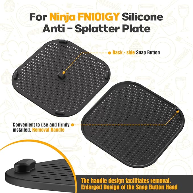 2 PCS Silicon Splatter Shield for Ninja Crispi Air Fryer Heat-Resistant Splash - Image 5
