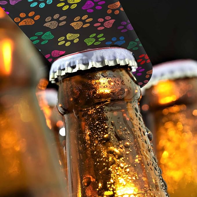 Colorful Paw Prints Stainless Steel Bottle Opener Hand Drawn Cat Dog Foot - Image 4