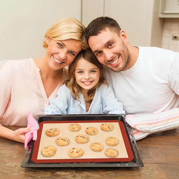 Silicone Baking Mat Set of 3, Silicone Baking Mats Cookie Sheet, Non-Stick Mats - Image 6