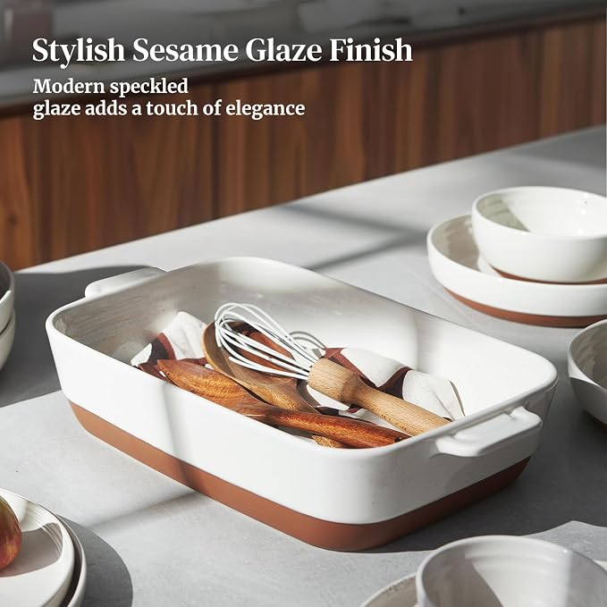 DOWAN Ceramic Casserole Dish for Oven, 9x13 Deep Lasagna Pan, Large Baking Dish - Image 7