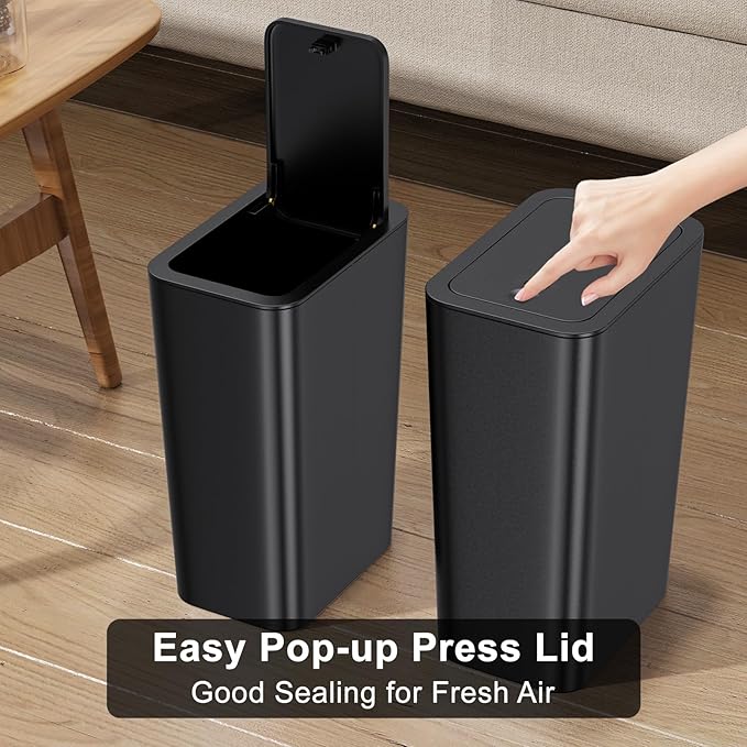 N. NETDOT 3 Pack 10 L/2.6 Gal Bathroom Trash Can - Image 4