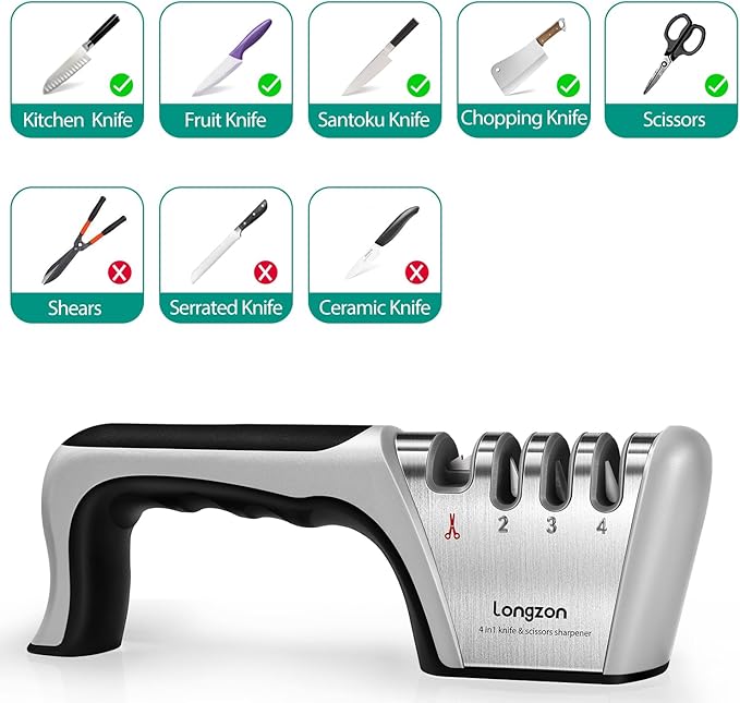 Longzon 5-in-1 Knife Sharpener 4 Stage - Image 3