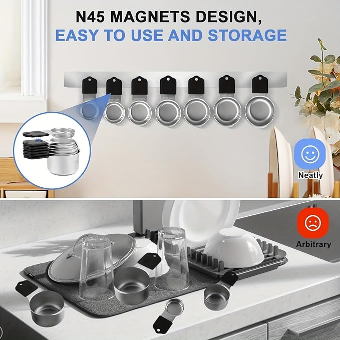 Magnetic Measuring Cups, Stainless Steel Kitchen Aid Cups Measuring set - Image 5
