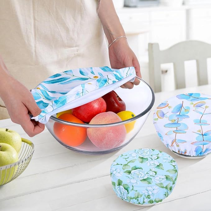 5 Pieces Bowl Covers Reusable, 5 Size Elastic Cloth Bowl Covers - Image 3
