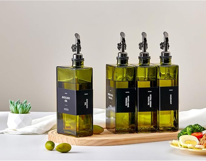 Olive Oil Dispenser Bottle for Kitchen, 16.9oz /500ml Cooking Vinegar Dispenser - Image 2