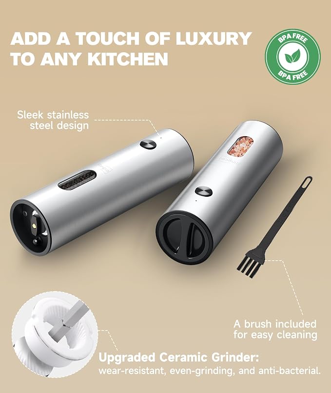 Electric Salt and Pepper Grinder Set - Image 6