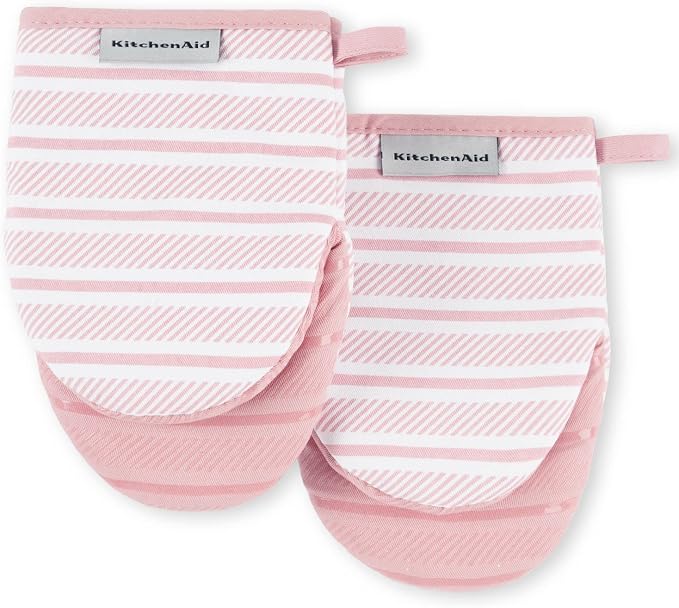 KitchenAid Albany Mini Oven Mitt 2-Pack Set, Dried Rose by KitchenAid