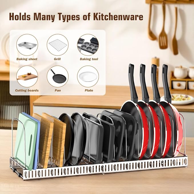 Housolution Cutting Board Organizer Rack, Expandable Baking Tray and Cookie - Image 2