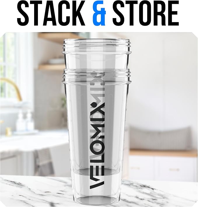 VELOMIX -2 Pack- 28 oz Protein Shaker Bottles - Image 6