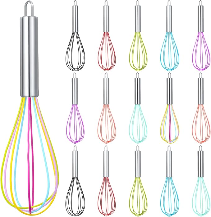 Domensi 16 Pcs 8 Inch Whisks Bulk by Domensi