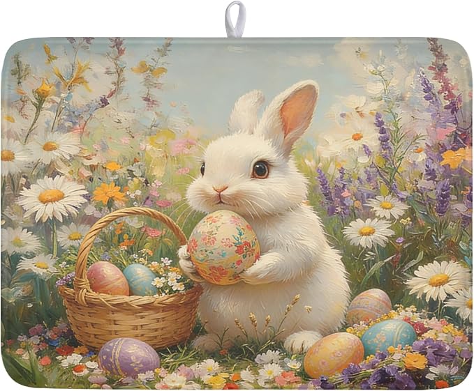 Easter Bunny Eggs Dish Drying Mat by Unknown