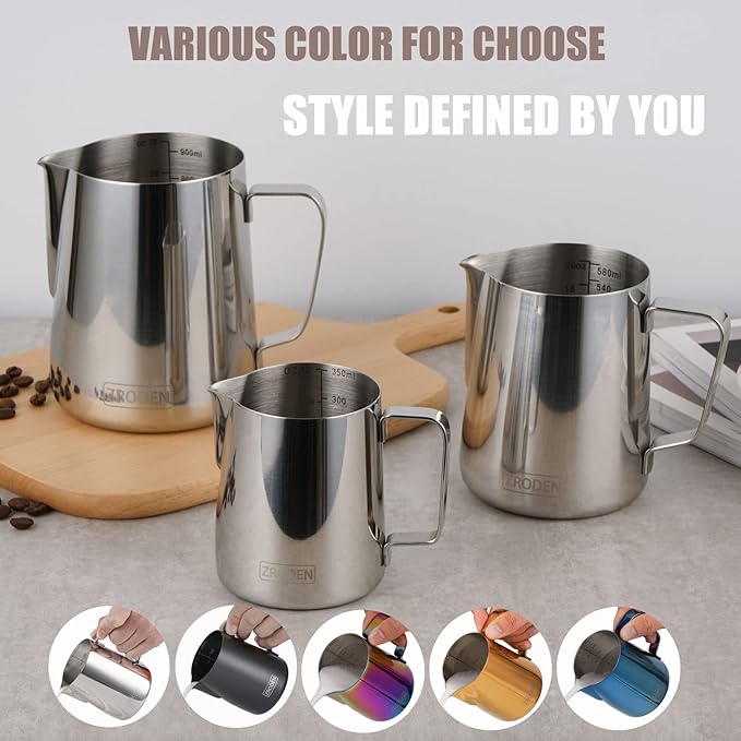 Milk Frothing Pitcher, Thicker Version 20oz Espresso Steaming Pitchers - Image 7