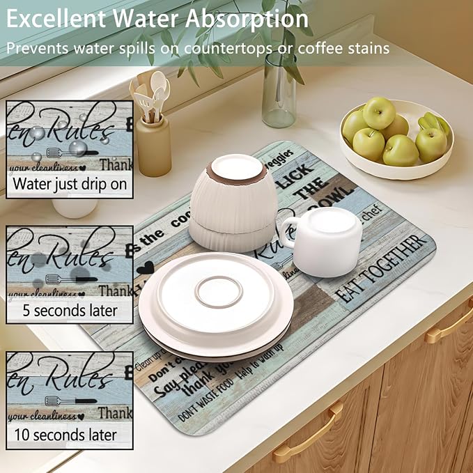 Dish Drying Mat for Kitchen Counter 2 Pack - Image 4