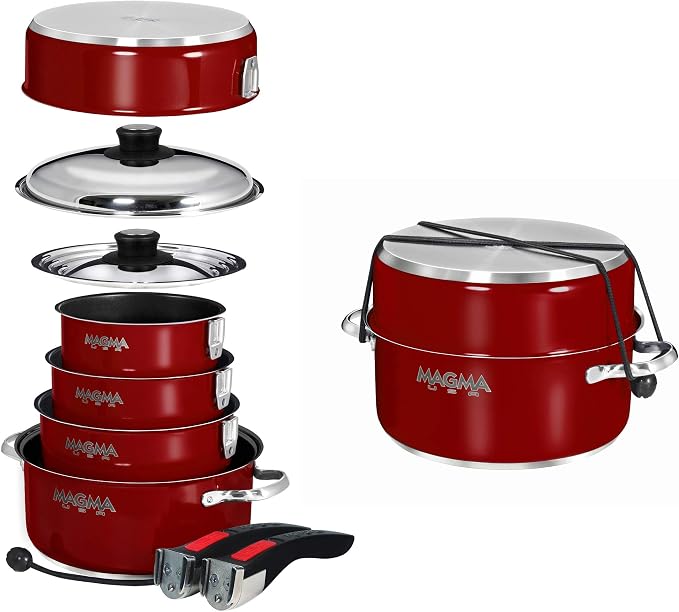 Magma 10 Piece Gourmet Nesting Stainless Steel Cookware Set - Image 5