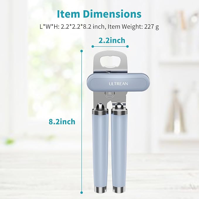 Ultrean Manual Can Opener Bottle Opener, Heavy Duty Stainless Steel Smooth Edge - Image 7