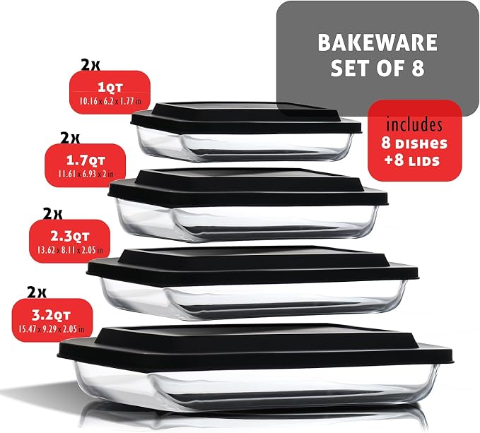 Nestl 16 pc Glass Baking Dishes - Image 9
