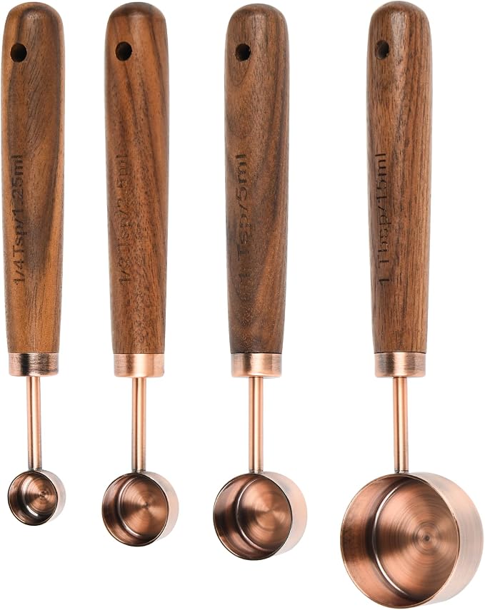 Copper Measuring Cups & Spoons Set 8, Stainless Steel Measuring Cups and Spoons - Image 3