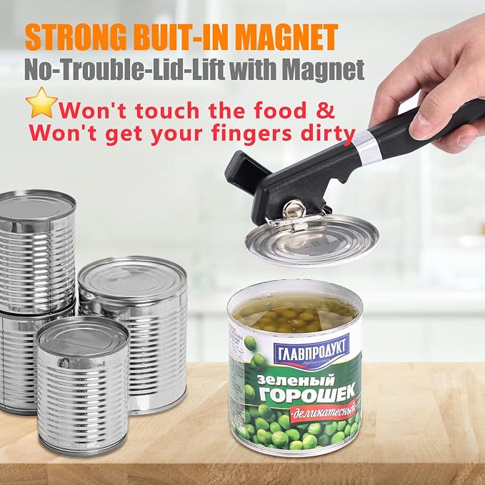 2 in 1 Safety Can Opener Manual Smooth Edge & Bottle Opener, - Image 2
