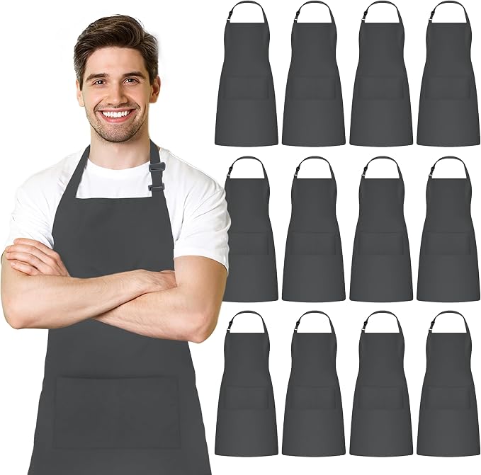 Adjustable Bib Apron 100% Polyester Kitchen Aprons Waterdrop Resistant Aprons by Avalon+Kitchen