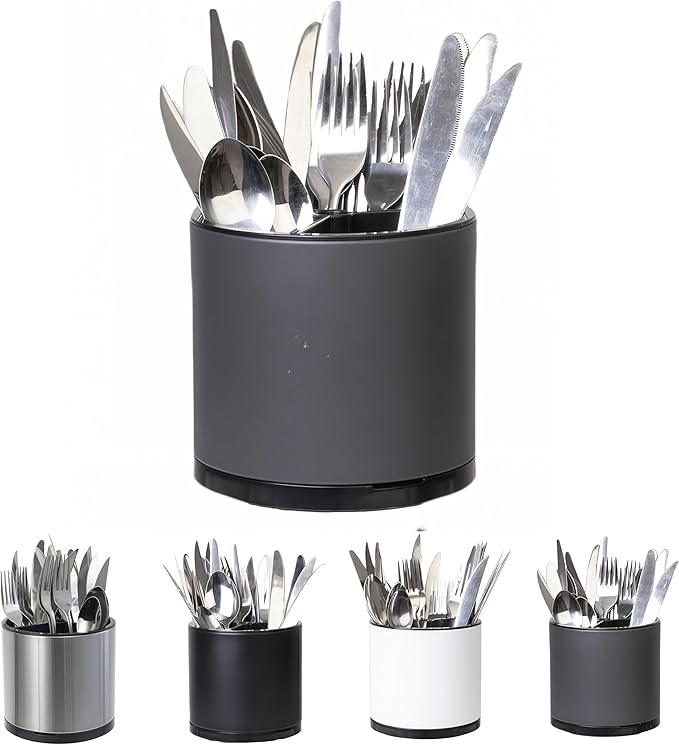 LIBODOUR Silverware Organizer Kitchen Utensil Holder 360°Rotating by ModernandFarmhouseUtensilHolder
