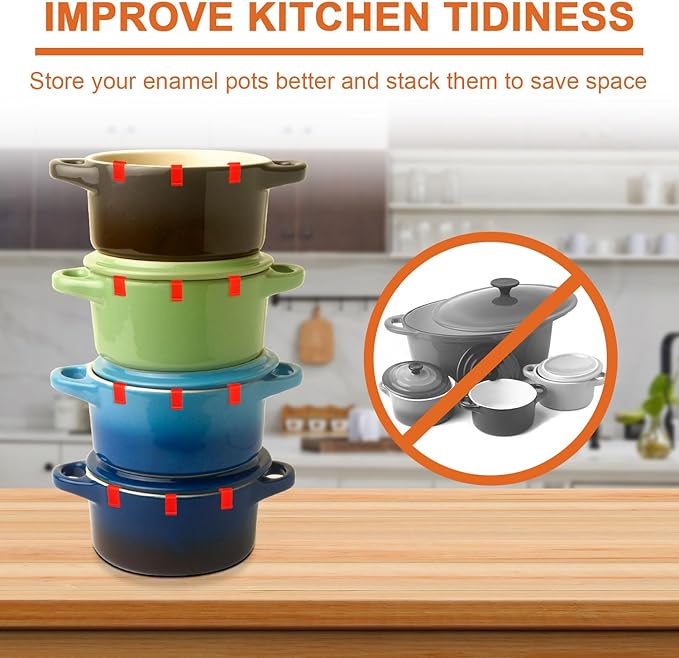 12pcs Dutch Oven Lid Protector Clips, Silicone Cookware Pan Protector Clips Pot - Image 4