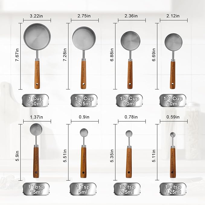 Measuring Cups and Spoons Set, Premium Stainless Steel Measuring Cups and - Image 5