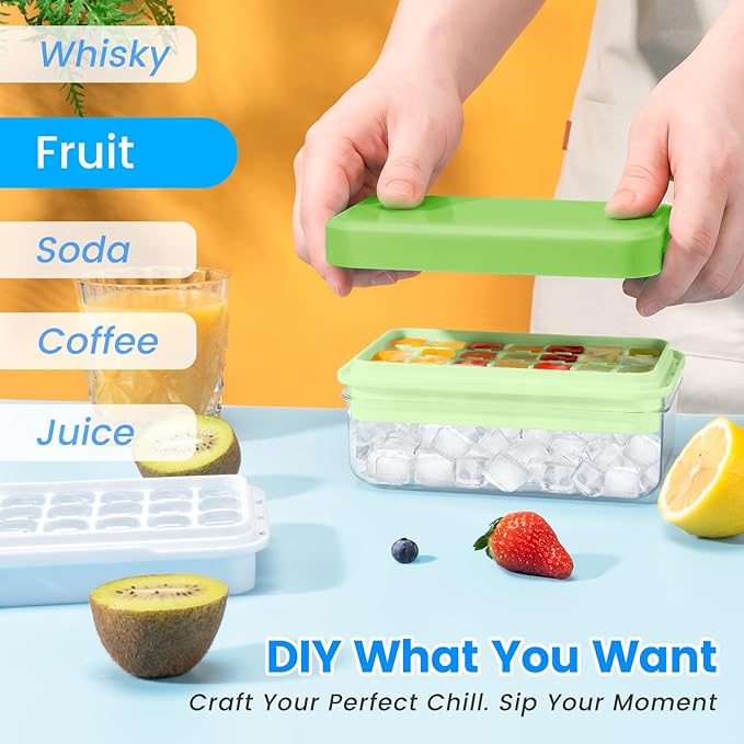 PHINOX Ice Cube Tray With Lid and Bin, Ice Trays - Image 5