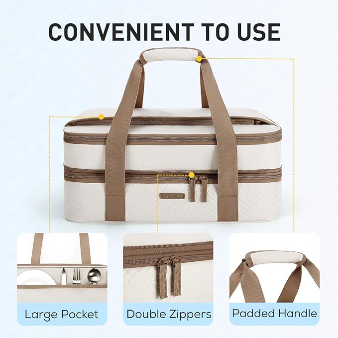 TOURIT Double Decker Insulated Casserole Carrier - Image 4