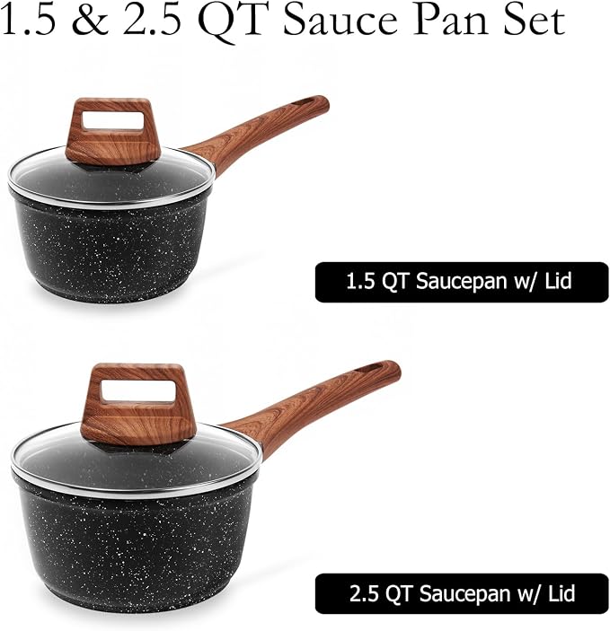 ESLITE LIFE 1.5 QT & 2.5 QT Sauce Pan Set - Image 2
