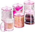 XIPENGKEJI 6 Pack Qtip Holder, Canister Apothecary Jar Set, Bathroom Jars by XIPENGKEJI