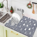 Bloss Christmas Dish Drying Mat, Fit Under Coffee Maker Machine/Kitchen Counter by Bloss