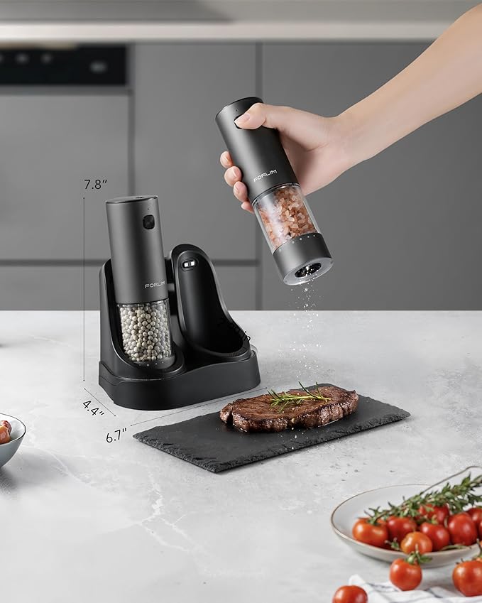 FORLIM 2-Speed ​​Electric Salt And Pepper Grinder Set, External Rotation To - Image 3