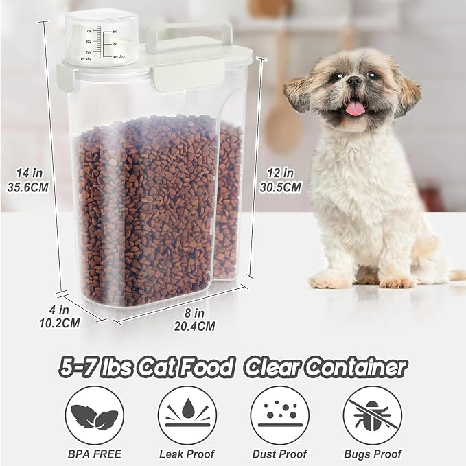 LEAWALK 5Lbs Airtight Cat Dog Food Storage Container - Image 2