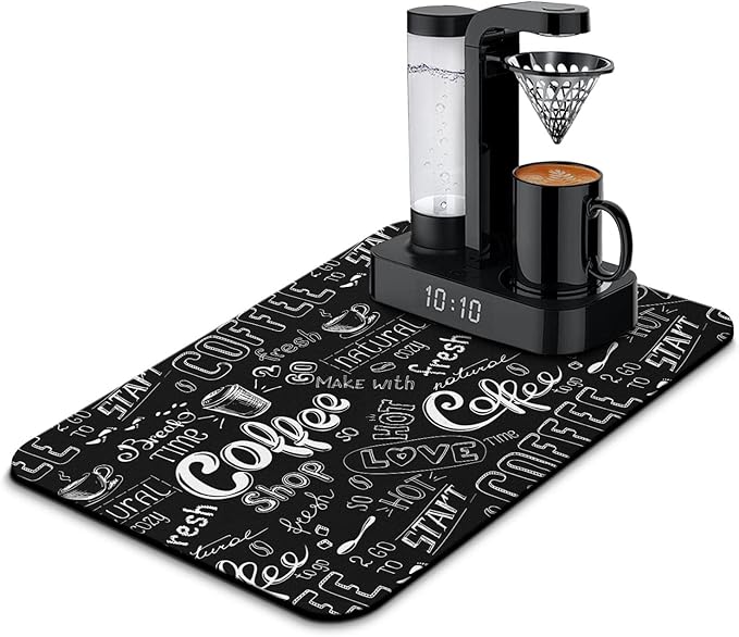 Fun Coffee Mat 23inx15in, Coffee Bar by Kuyig+Home