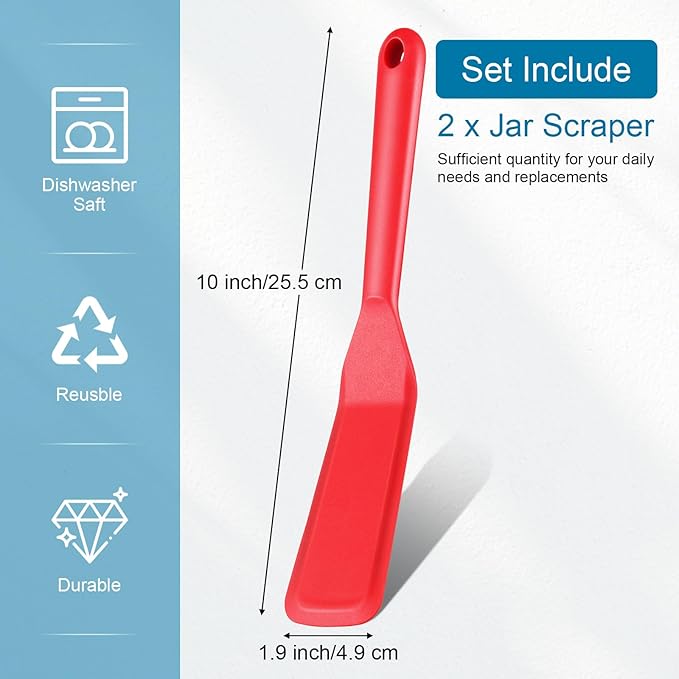 Zopeal 2 Pieces Crepe Spatula Silicone Narrow Skinny Flipper Long Heat - Image 3