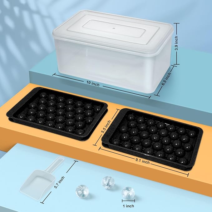 WIBIMEN Ice Cube Tray with Lid and Bin - Image 6